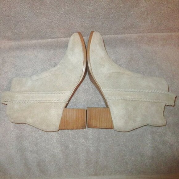 Coconuts by Matisse Ankle Boot Size 10 Spirit Suede Leather Zip Heel Neutral - Picture 10 of 12